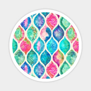 Watercolor Ogee Patchwork Pattern Magnet